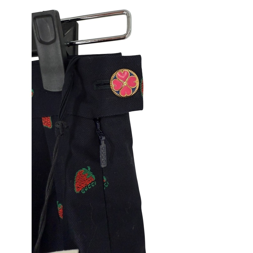 Gucci Straight Line Women's Size 38 XS 2 Navy Blue Strawberry Mid Skirt - Picture 6 of 10